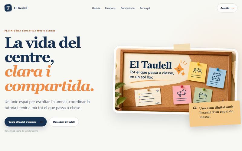 Pàgina d'inici de El Taulell