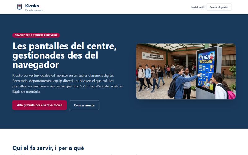 Pàgina d'inici de Kiosko